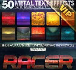 50个金属质感的PS图层样式合集：50 Metal Text Effects Pack 03